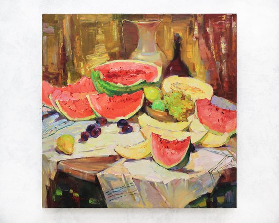 Still life with watermelon