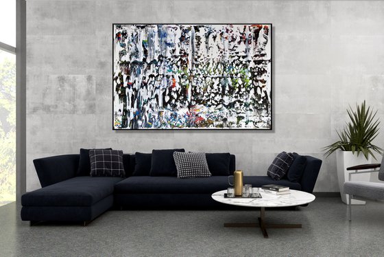 White Love - XL LARGE,  ABSTRACT ART – EXPRESSIONS OF ENERGY AND LIGHT. READY TO HANG!