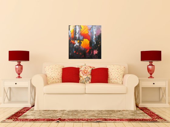 Black, red, orange