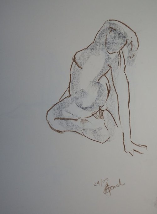 Yoga series Gestural drawing #3 by Baden French