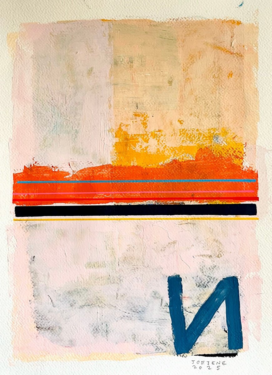 Abstract Acrylic Painting By Joejene C. Santos, 11 X 15, Morning Sun, Original Artwork