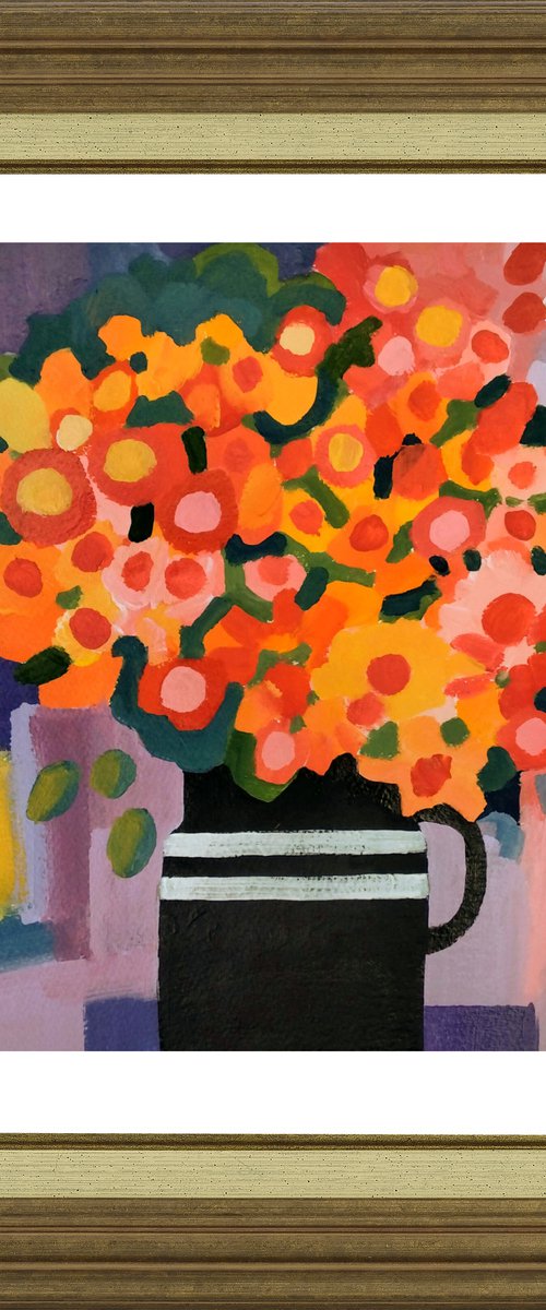 Spring Flowers in a Black Vase II by Jan Rippingham