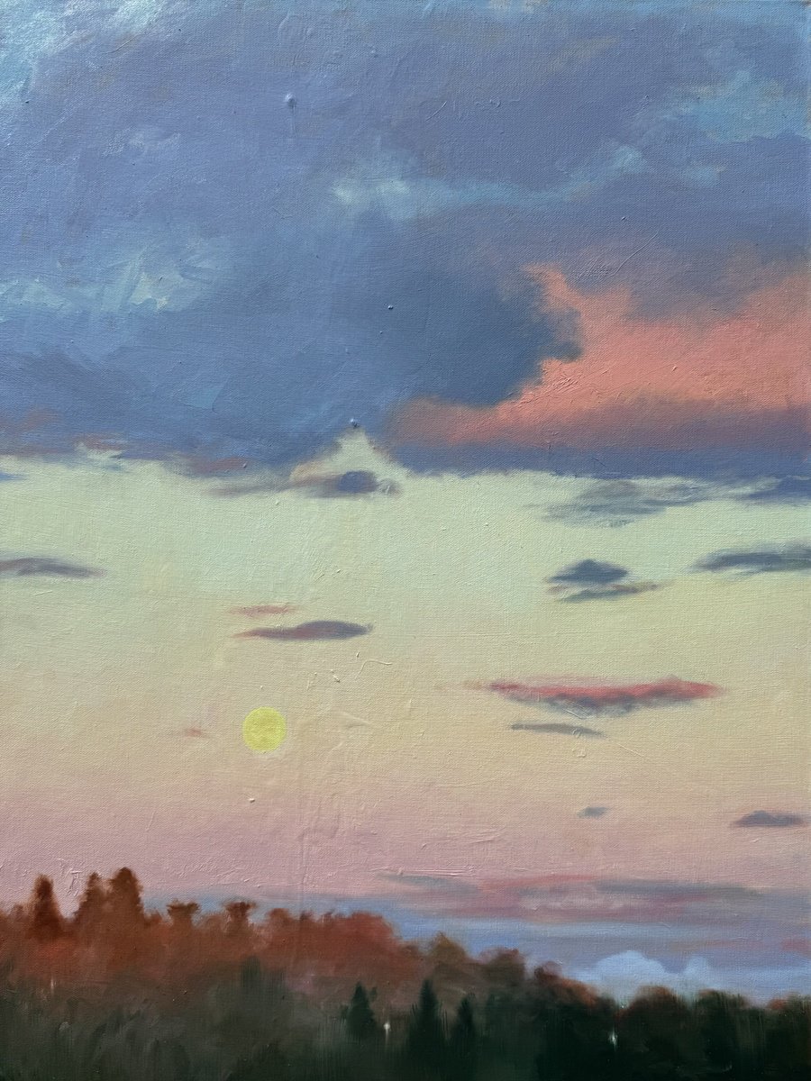 Photorealistic Oil Painting , Super Moon By Jessica Bleasby, 24 X 31, Artwork For Sale On Artfinder
