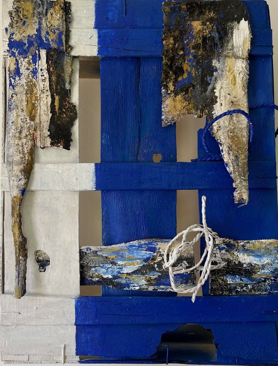 Abstract Painting By Marie Claude Kerrenneur, 11 X 16", Sans Titre Bb 25, Original Artwork