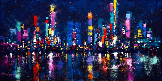 Panorama of the night city