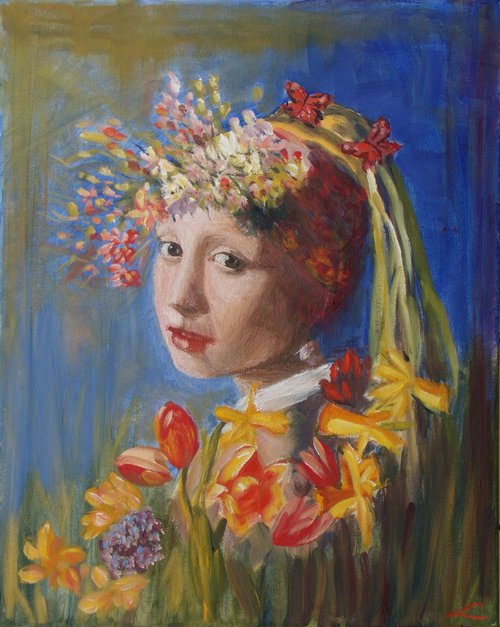 Spring girl with the perl by Elena Sokolova