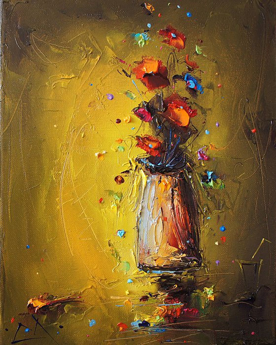 Colorful poem , Flowers Oil Painting