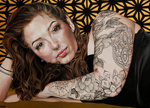 Black and Gold portrait ( Phoebe Moon) by Jo Beer