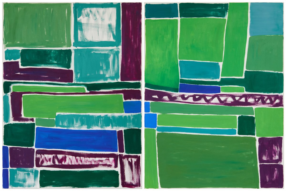 Squares / Green Purple By Simon Findlay, 71 X 47, Artwork For Sale On Artfinder