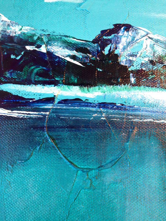 Turquoise twilight - original painting - 50 x 60 cm ( 20 ' x 24' )