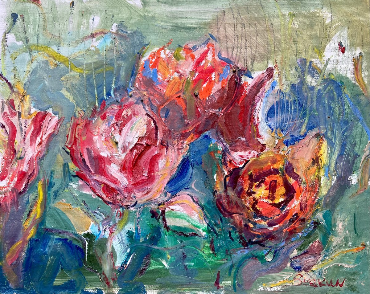 Expressive Oil Painting , Flowers Of Spring 2023 By Mari Skakun, 12 X 9, Artwork For Sale On Artfinder