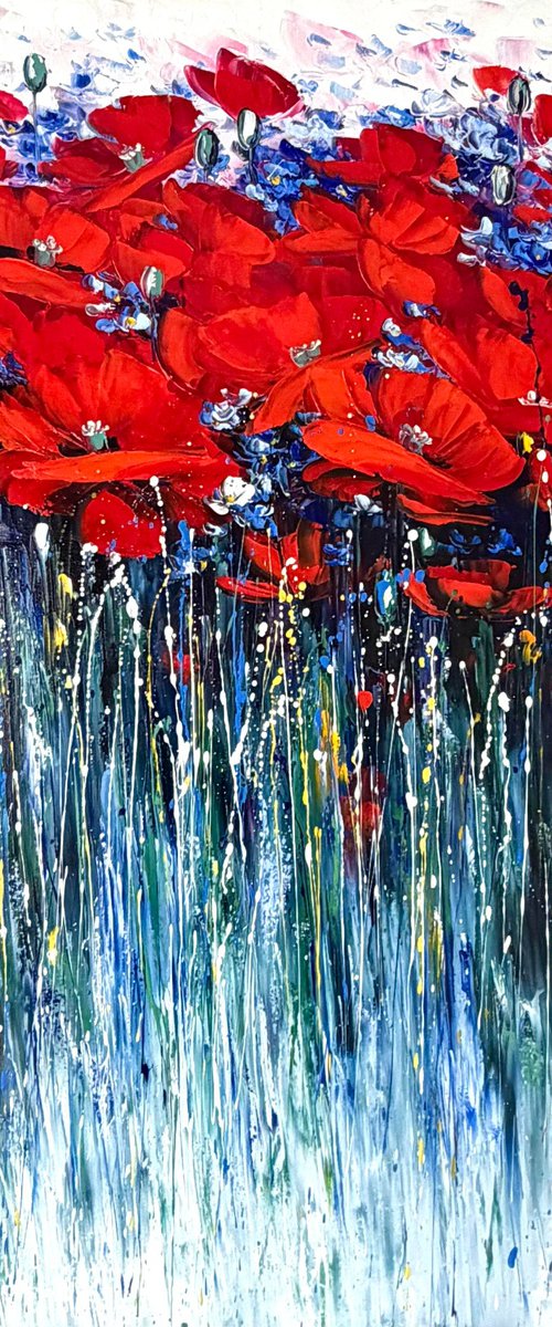 Where Poppies Dance in Rain by Marieta Martirosyan