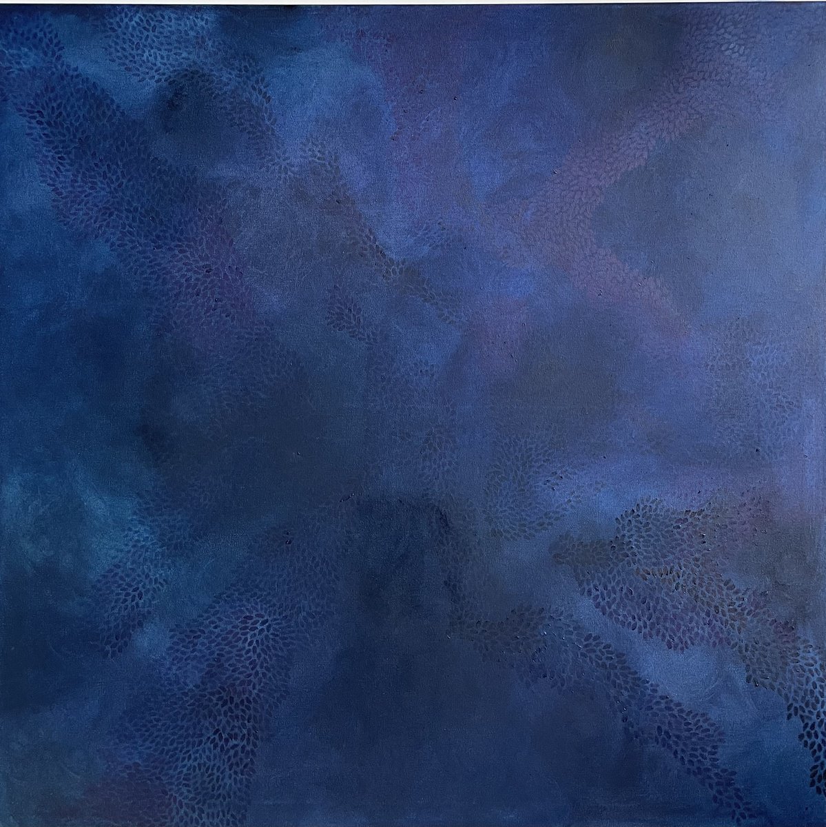 Abstract Oil Painting By Flora Butler, 30 X 30, The Sea Longs For Respect, Original Artwork