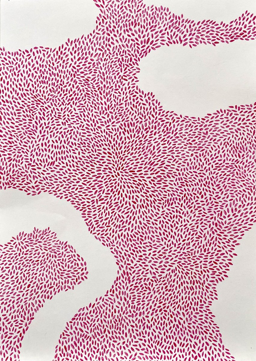 Abstract Drawing By Flora Butler, 8 X 12, Sweet, Like Summer Rain, Original Artwork