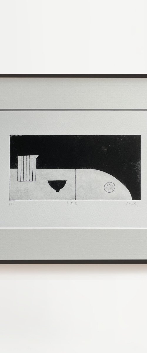 Quiet Interior No.2 drypoint print by Francesca Iannaccone