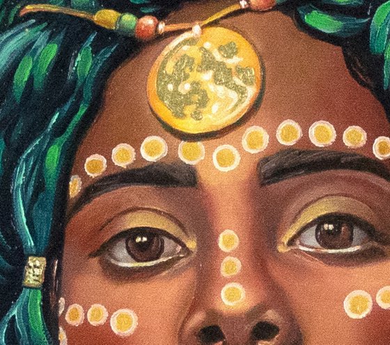 African female portrait Moon Priestess