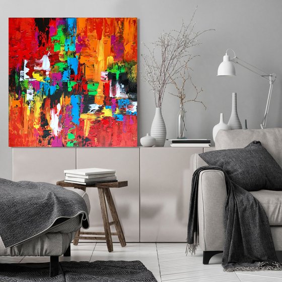 Magical Moment #1 - PALETTE KNIFE ART - EXPRESSIONS OF ENERGY AND LIGHT. READY TO HANG!