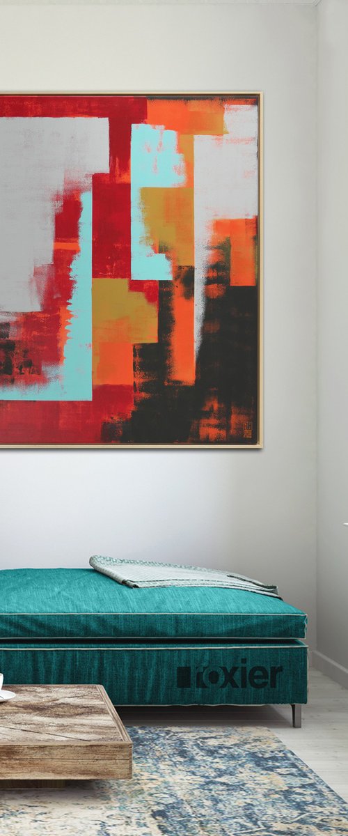 Untitled in Orange & Red by Ronald Hunter