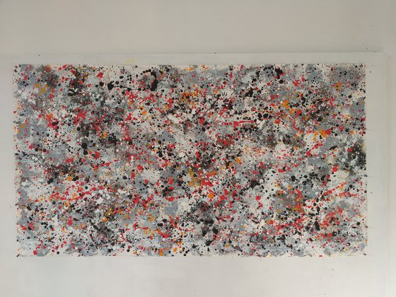 Contemporary J. Pollock style acrylic by M.Y.