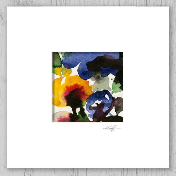 Abstract Florals Collection 5 - 3 Flower Paintings in mats by Kathy Morton Stanion