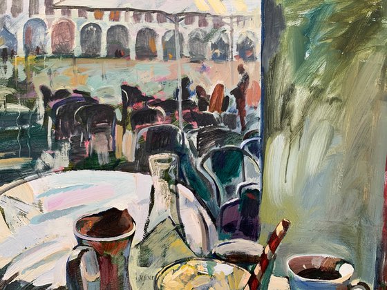 Rain in Venice. Caffè Florian
