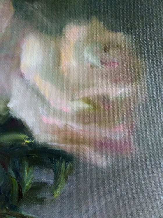 Tender bouquet of pink roses
