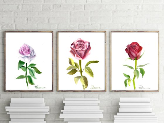 Set of 3 Roses