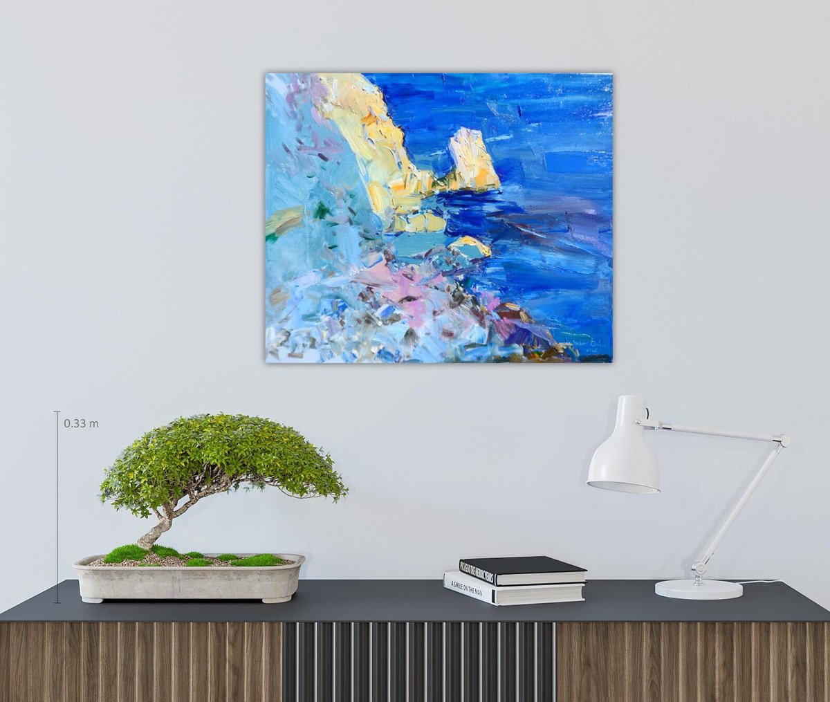 Impressionistic Landscape Oil Painting By Yehor Dulin, 24 X 20", " Sardinia. Warm Evening ", Original Artwork