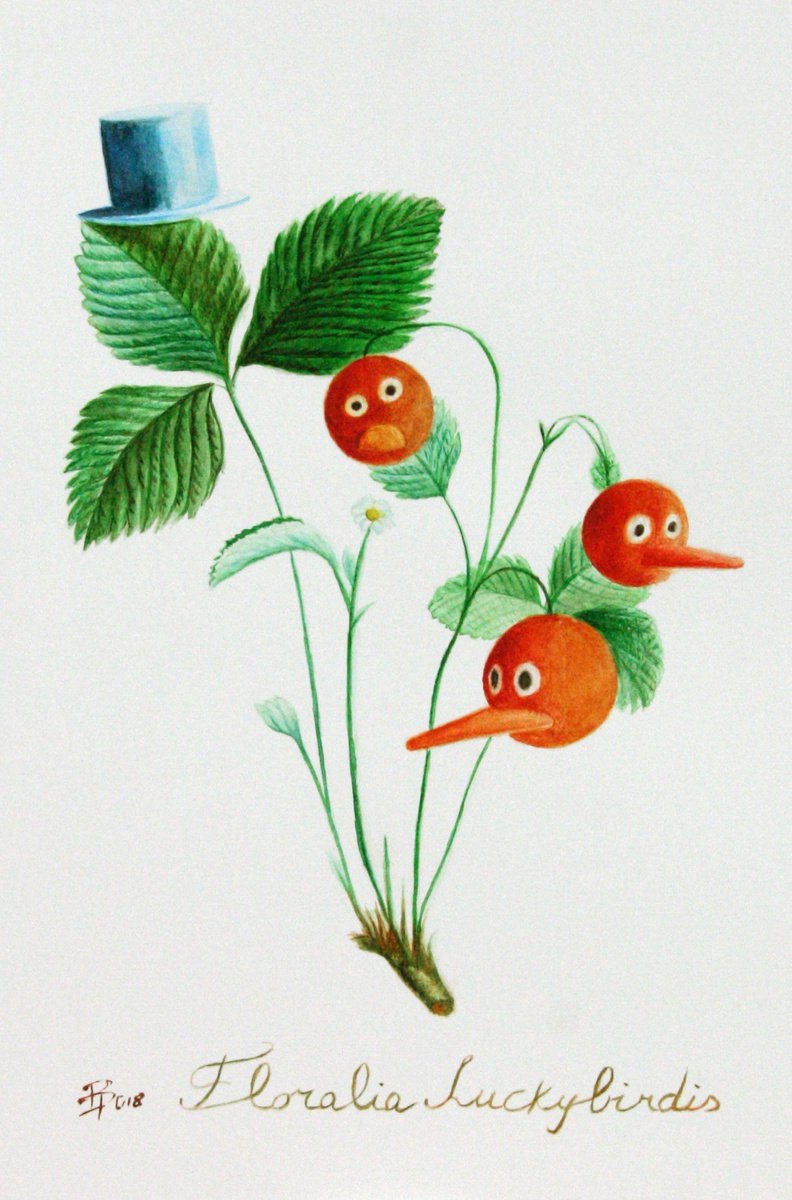 Sketch for ’Lucky bird’ - 6 (Floralia Luckybirdis) by Paolo Borile
