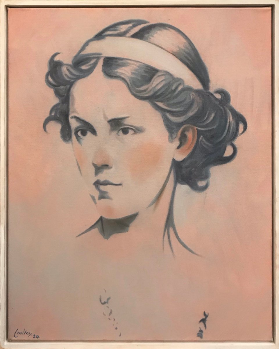 Expressive Portrait Oil Painting By Pete Conroy, 17 X 20", An Ethereal Past, Original Artwork