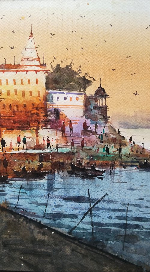 Benaras Ghat by Saheb Mondal