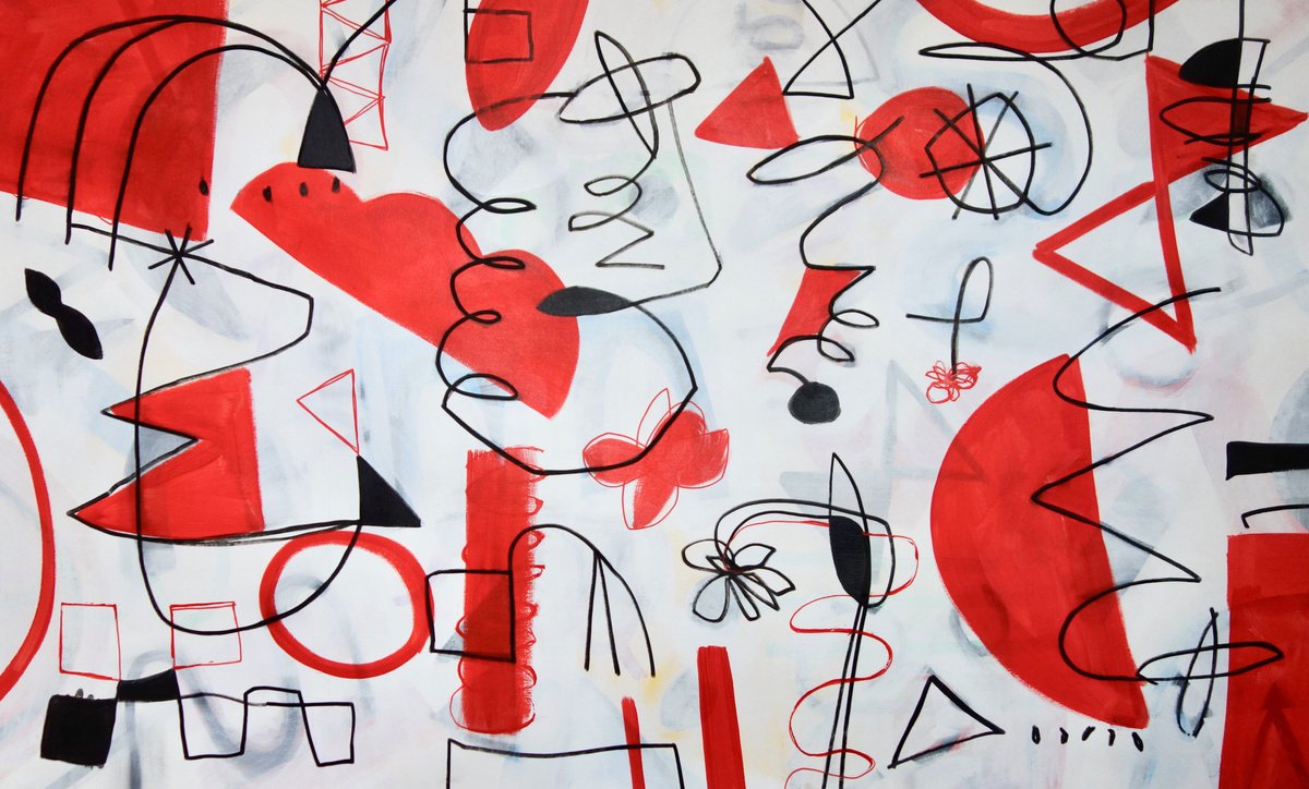 Abstract Acrylic Painting By Michelle Louis, 67 X 40", Meteor Shower 2, Original Artwork