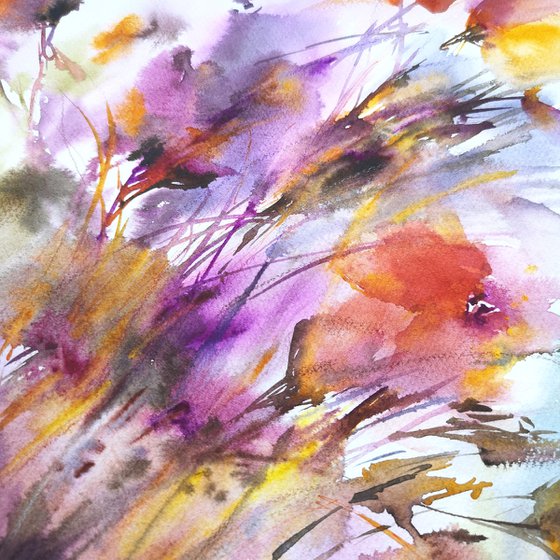 loose abstract watercolor flowers