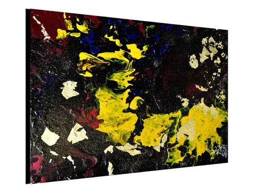 It's raining gold - FREE SHIPPING ABSTRACT - gold leave - gold varnish by Isabelle Vobmann