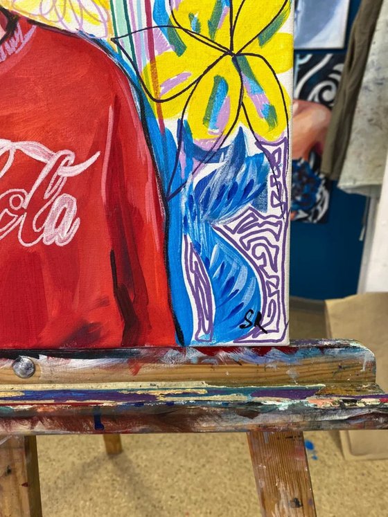 Woman in Coca-Cola Red