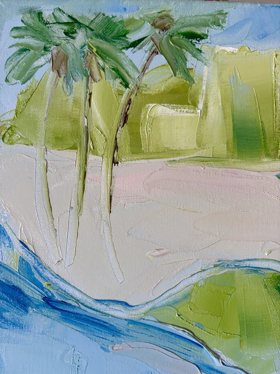 Soft blue ocean tropical beach