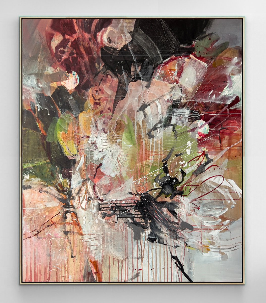 Organic Abstract Painting By Anna Rolskaya, 39 X 47, Metaphysical Anatomy, Original Artwork