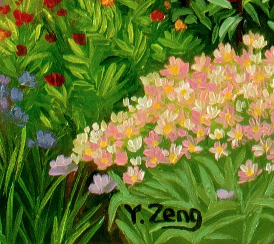 Winter gate in summer garden