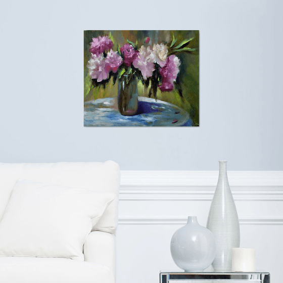 Still life with peonies