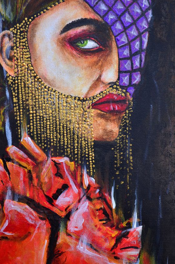 Fashion Girl - Original Acrylic Painting On Canvas Ready To Hang