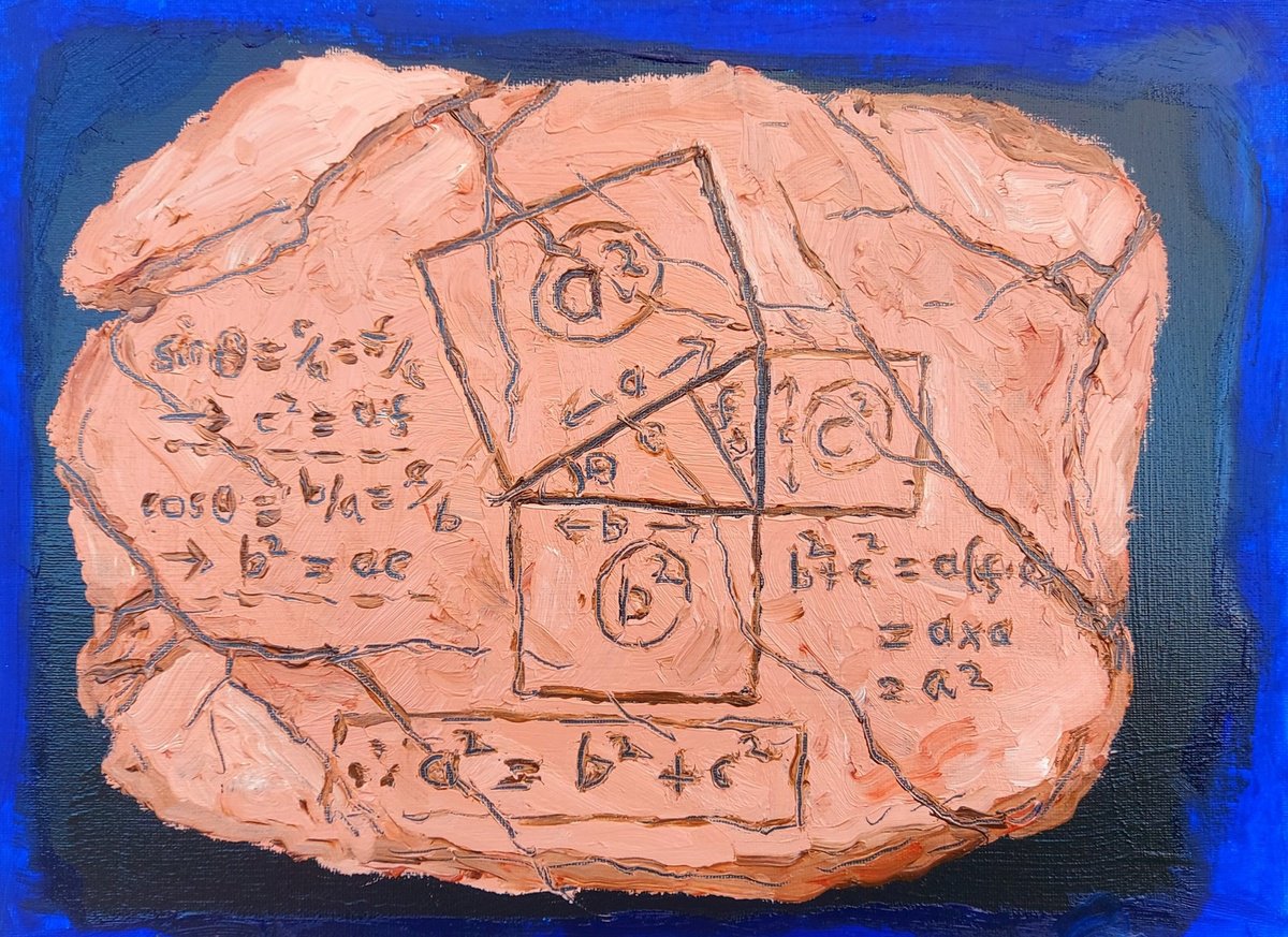 Abstract Oil Painting By Colin Ross Jack, 16 X 12, Theorem Of Pythagoras, Original Artwork