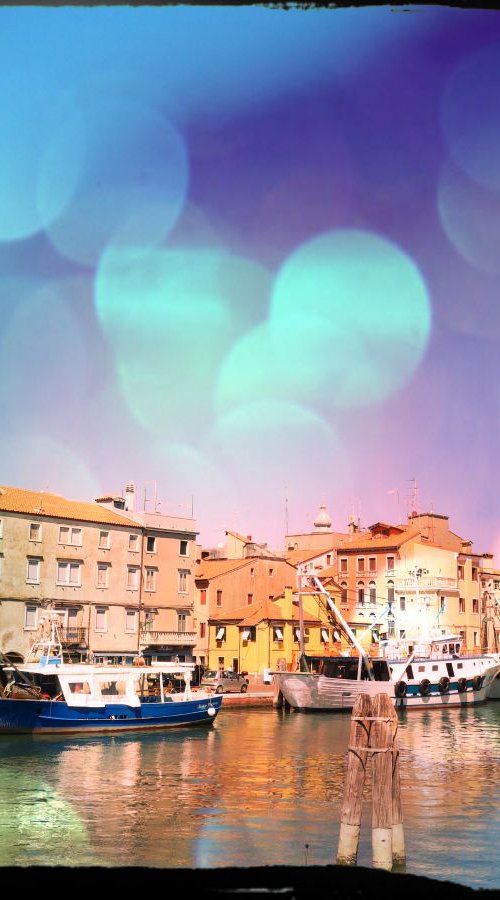 Venice sister town Chioggia in Italy - 60x80x4cm print on canvas 01060m3 READY to HANG by Kuebler