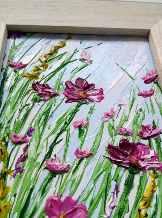 Through The Wildflowers #2 + Easel or Frame, miniature