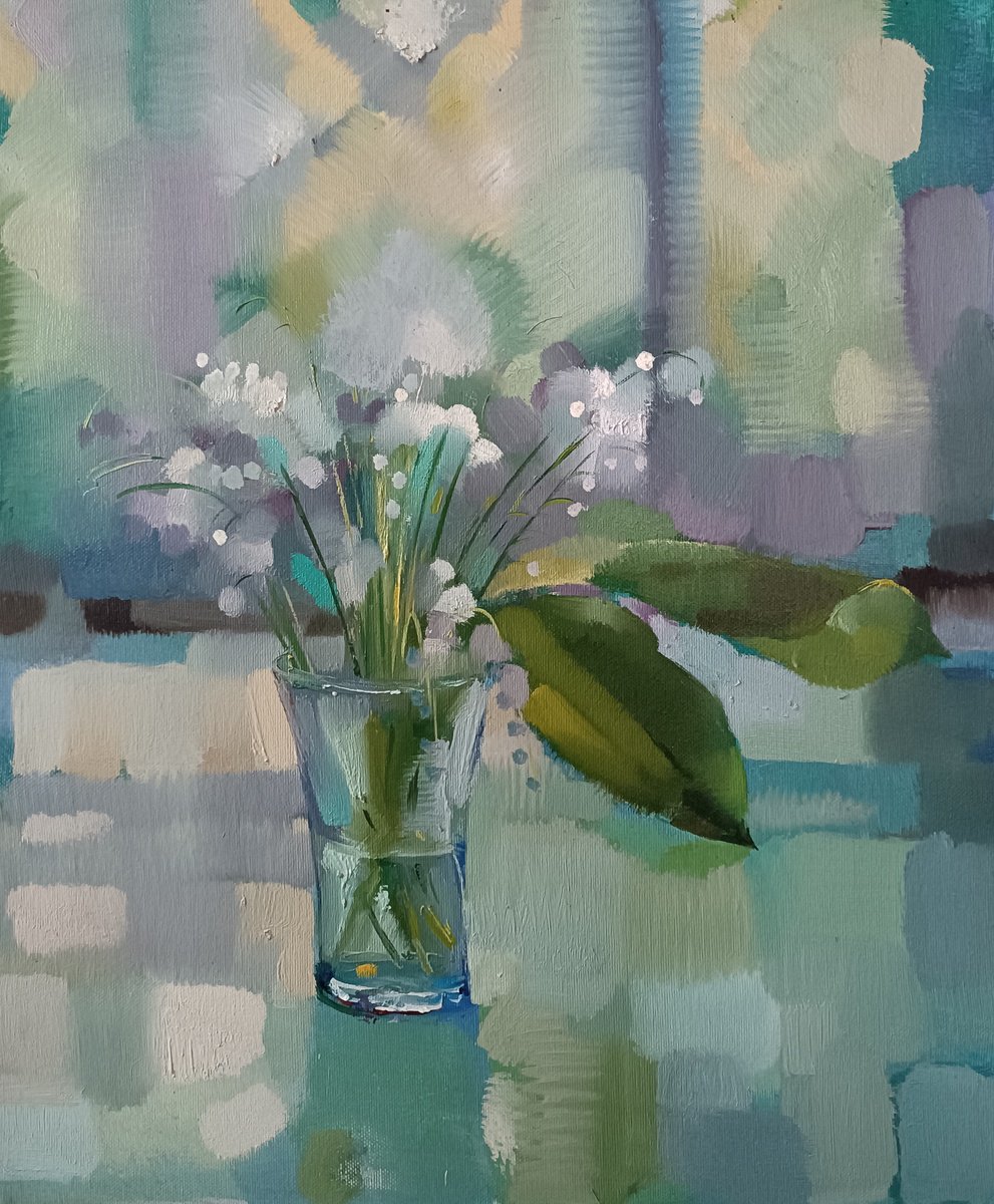 Impressionistic Still Life Oil Painting By Mykola Samoilenko, 15 X 18", For You, Original Artwork