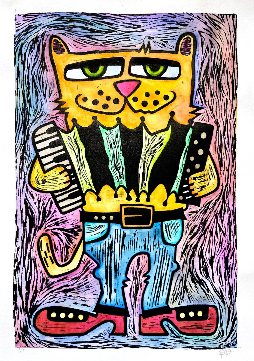 ?at with accordion, color #1 by Nikita Ostapenco