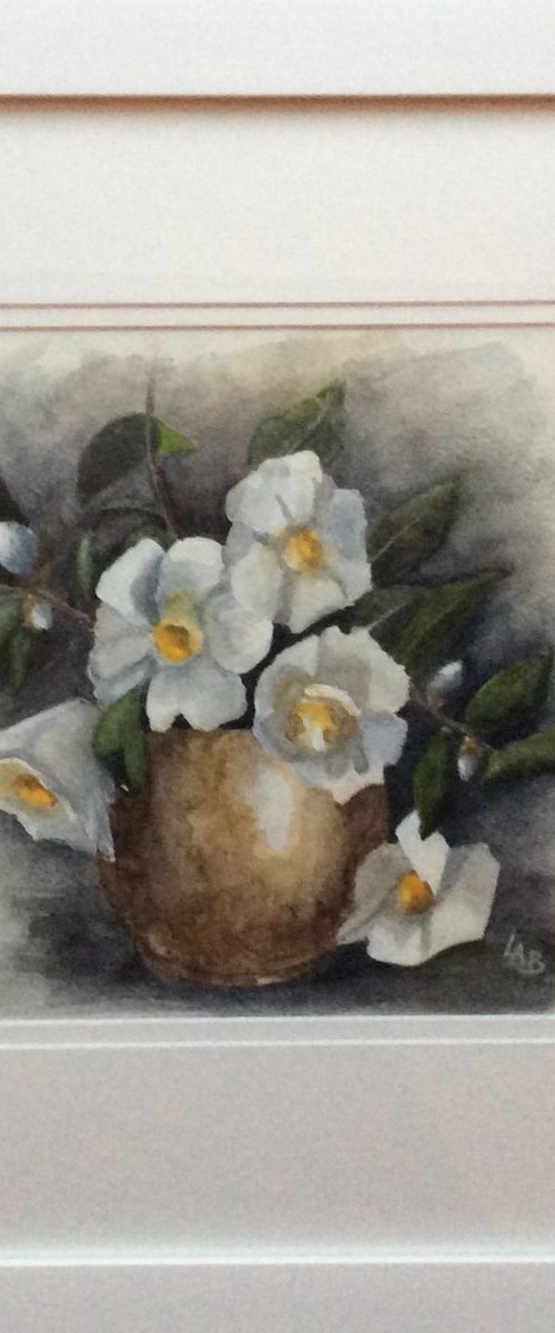 White camellias by Linda Bartlett