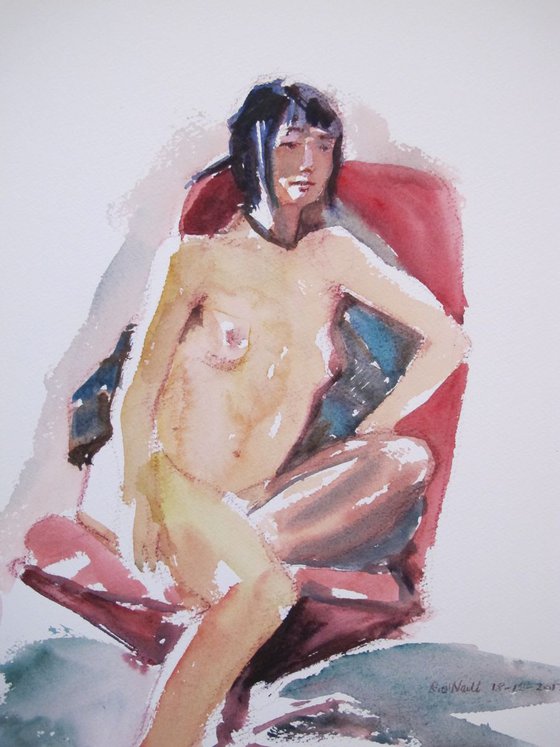 Seated female nude