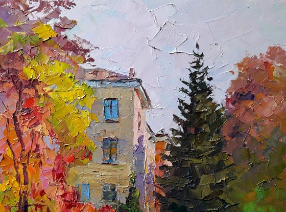 Cityscape with autumn