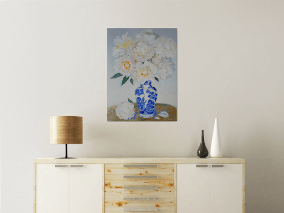 Peonies in Chinese vase