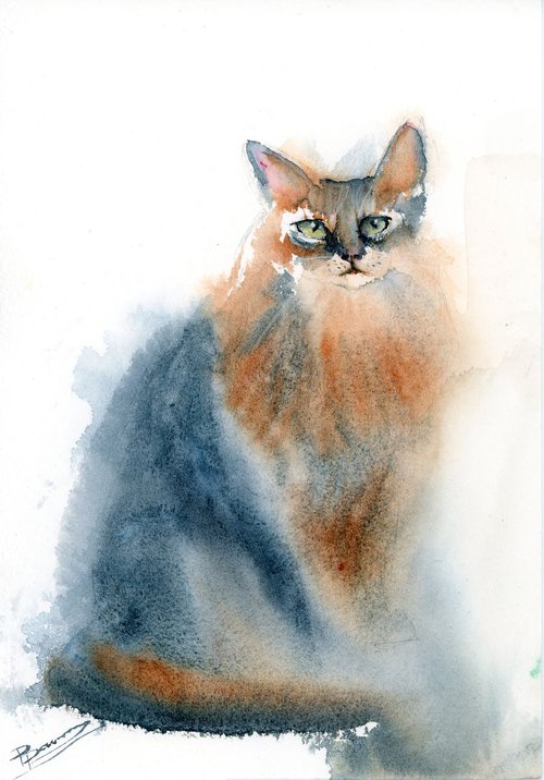 Minimalistic cat #5 by Olga Shefranov (Tchefranov)